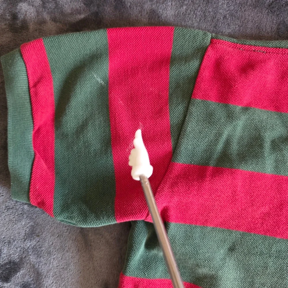 Vintage 90s Polo Ralph Lauren Red Green Striped Pique Polo Shirt Asian Market ML